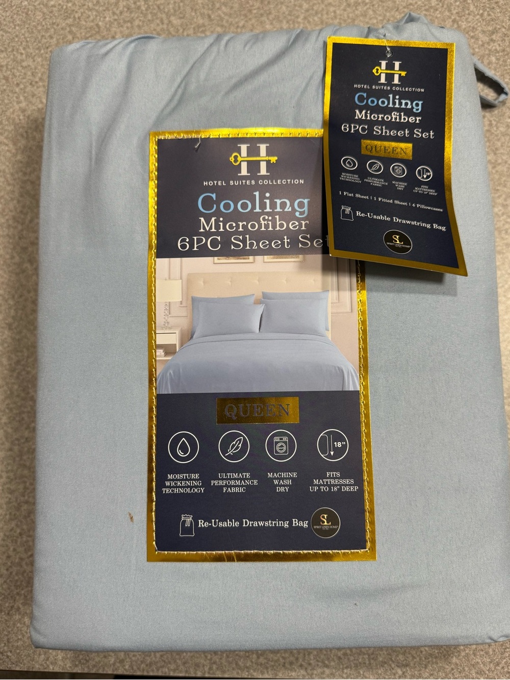 Spirit Linen Hotel Suites Collection 6 Piece Queen Cooling Microfiber Sheet Set